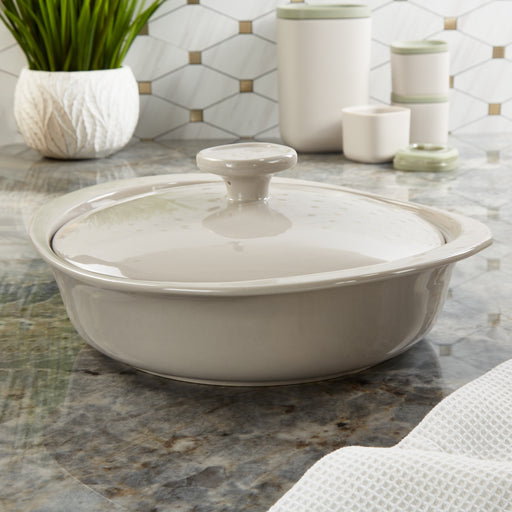 Image 2 of BergHOFF Balance Stone Casserole 9.5", 2.4qt. With Stone Cover, Moonmist