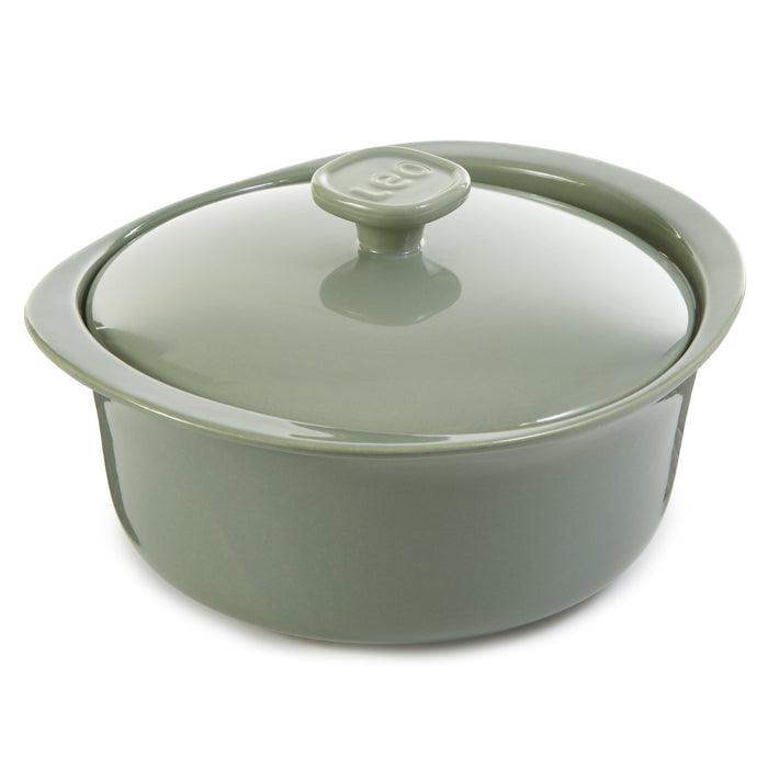 Image 1 of BergHOFF Balance Stone Casserole 9.5", 4.5qt. With Stone Cover, Sage