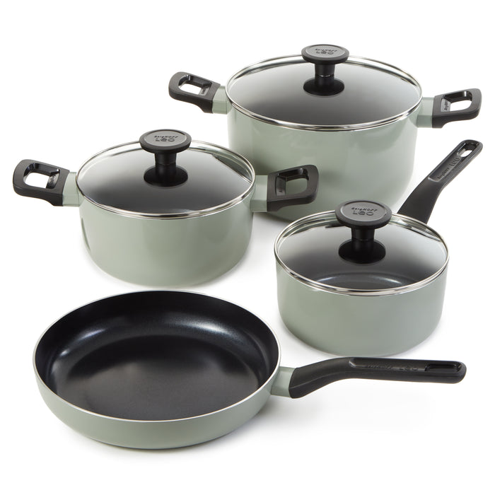 Image 1 of BergHOFF Leo Glints 7Pc Ceramic Nonstick Cookware Set, Sage