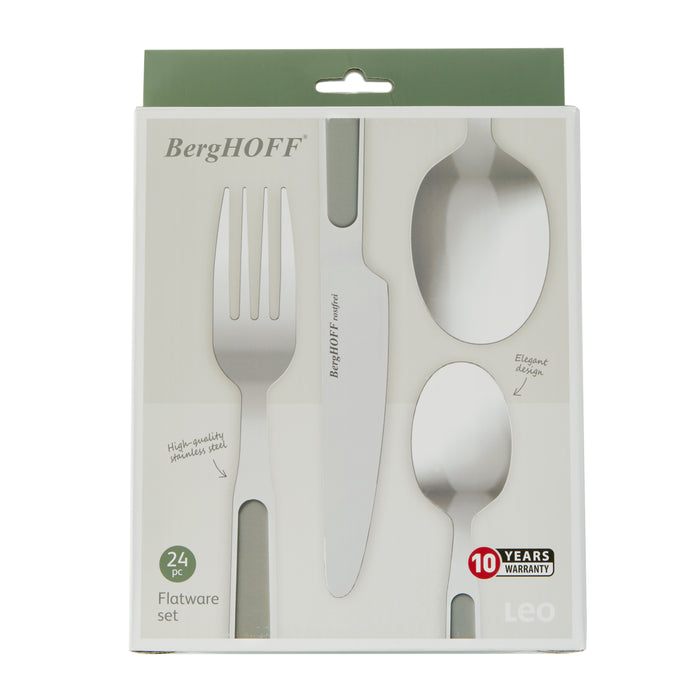 Image 6 of BergHOFF Leo Balance Stainless Steel 24Pc Flatware Set, Moonbeam