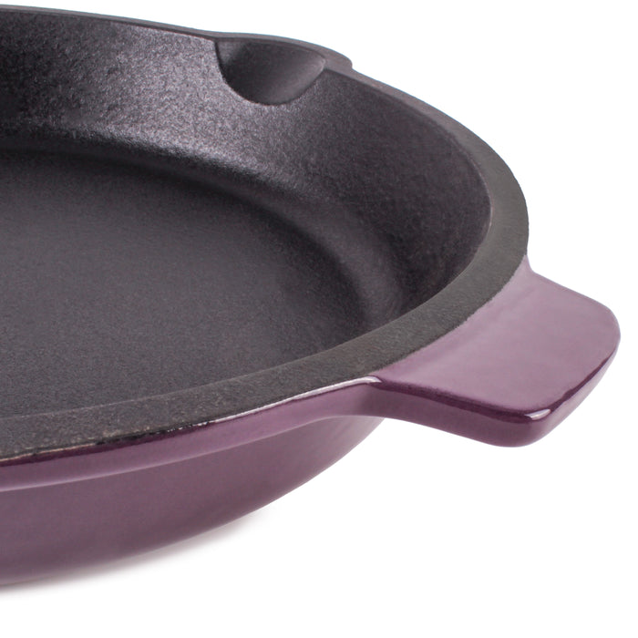 BergHOFF Neo 3PC Cast Iron Set: 3qt. Covered Dutch Oven & 11 Grill Pan, Pink