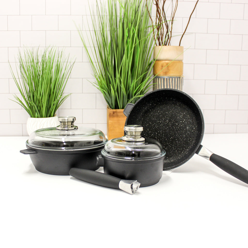 Cookware Set 5 Piece,Ceramic Pots And Pans Set Non Stick, Removable Handle  Pots And Pans Set Non Stick, Non Toxic Pots
