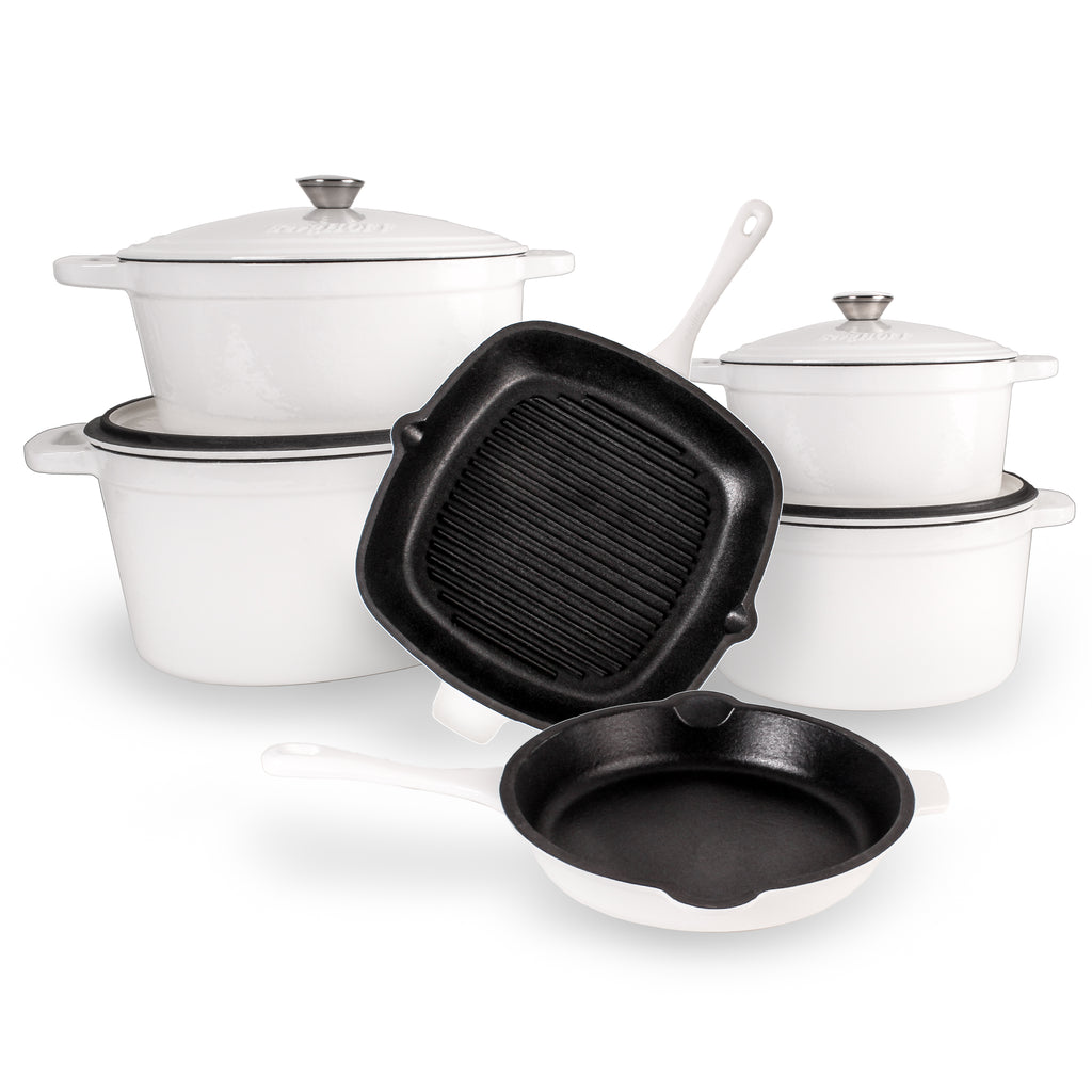 BergHOFF Neo 3-pc. Cast-Iron Dutch Oven & Frypan Set, White, 3