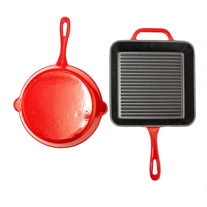 BergHOFF Neo 11 Cast Iron Grill Pan - Red