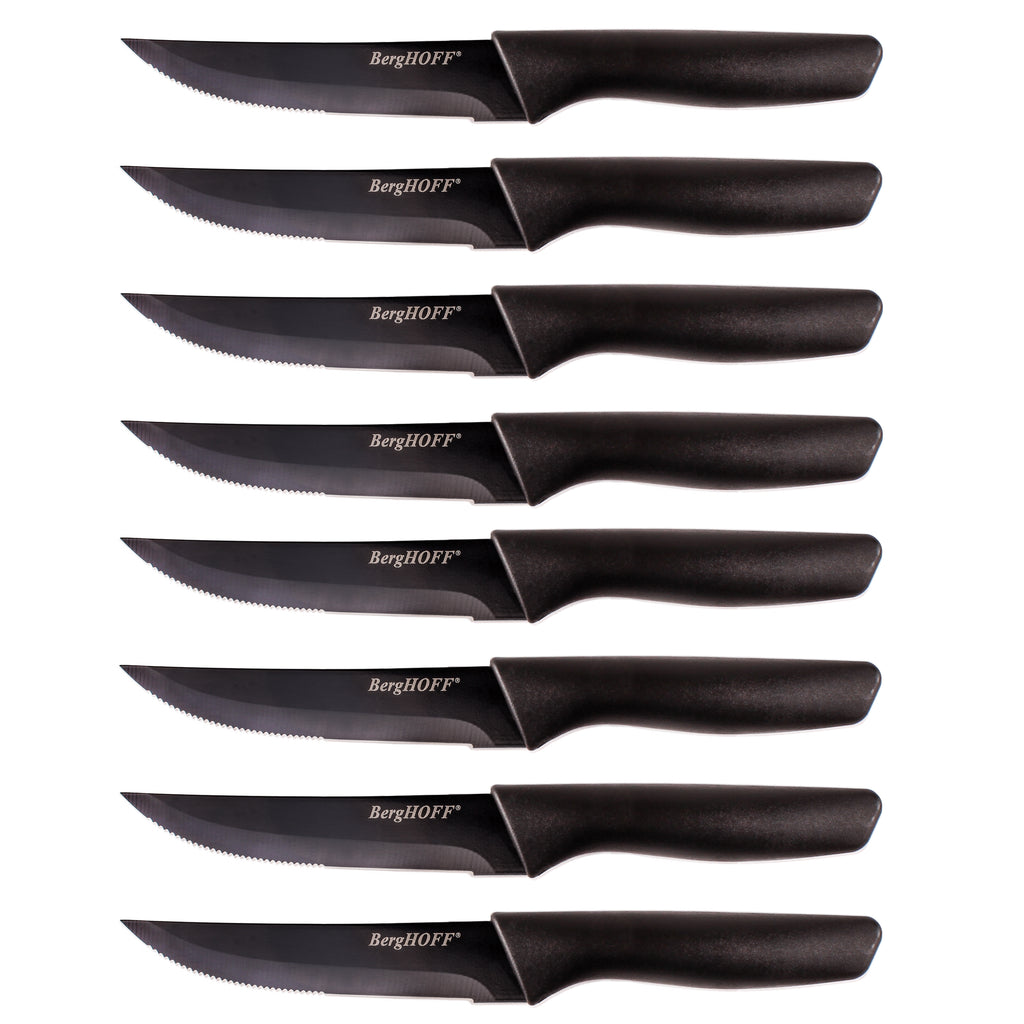 BergHOFF 8Pc PP Knife Set with Universal Black Knife Block, Grey