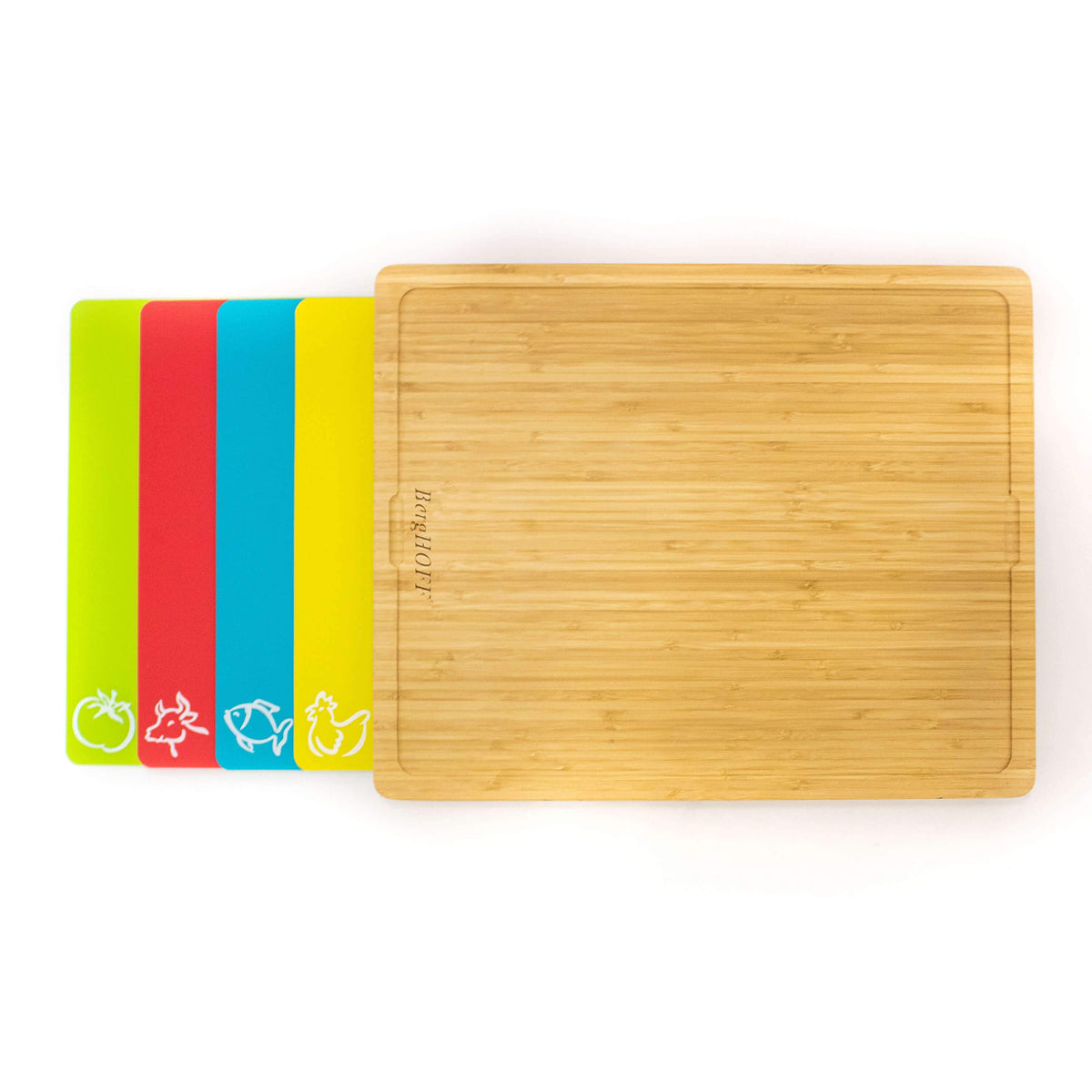 Chopping Board, with Metal Handle, Natural Wood Colour, Bamboo