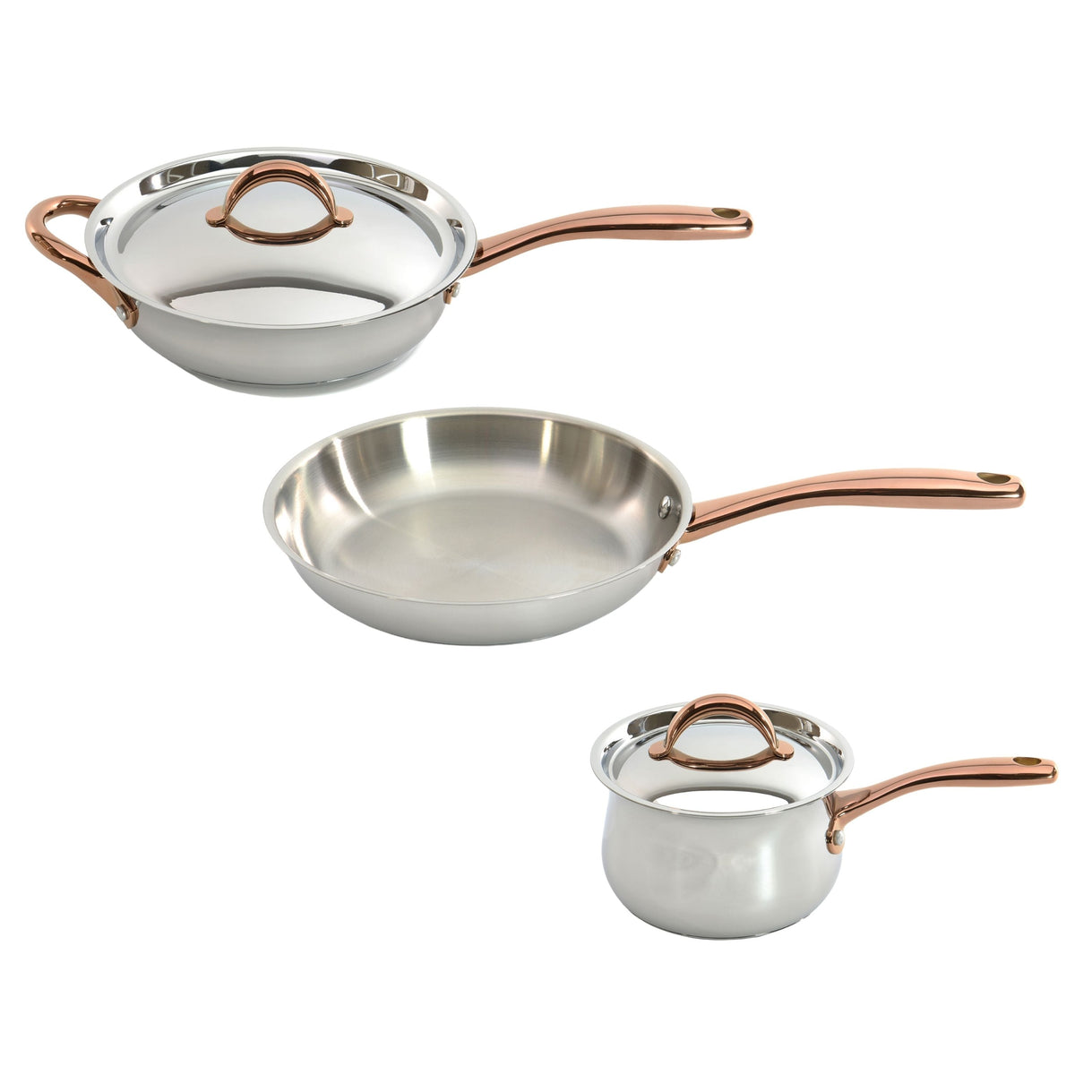 Berghoff Ouro Covered Deep Skillet with Glass Lid, 10 - Silver