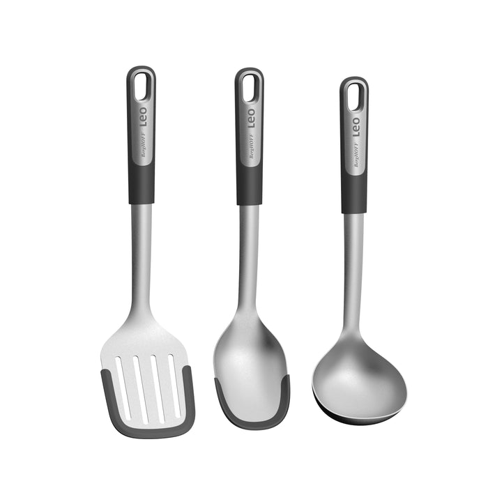BergHOFF Graphite Stainless Steel 3Pc Utensil Set with Silicone Head