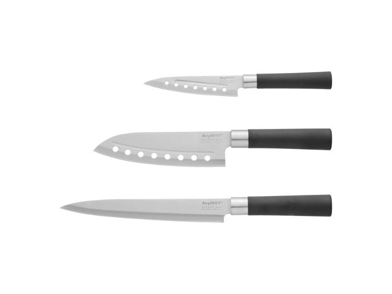Berghoff Forest 3Pc Advanced Knife Set, Stainless Steel Sharp Blade,  Ergonomic Soft Touch Handle, Recycled Material, Kitchen Knives for Slicing