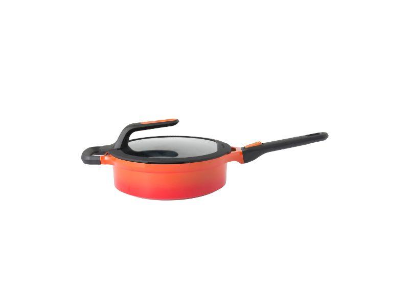 Nonstick Fry Pan with Detachable Handle and Glass Lid - 11
